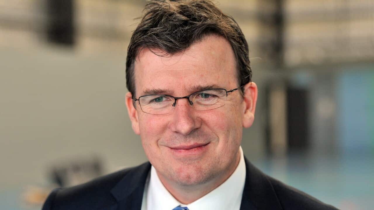 Federal member for Aston Alan Tudge, Friday, Aug. 2013. Oppostion leader Tony Abbott today anounced a Coalition governement will match Labor funding for education. (AAP Image/Julian Smith) NO ARCHIVING