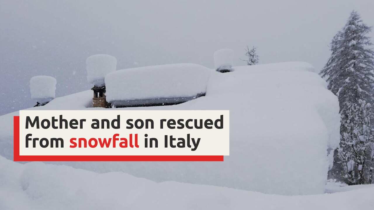 Mother and son recued from snowfall in Italy