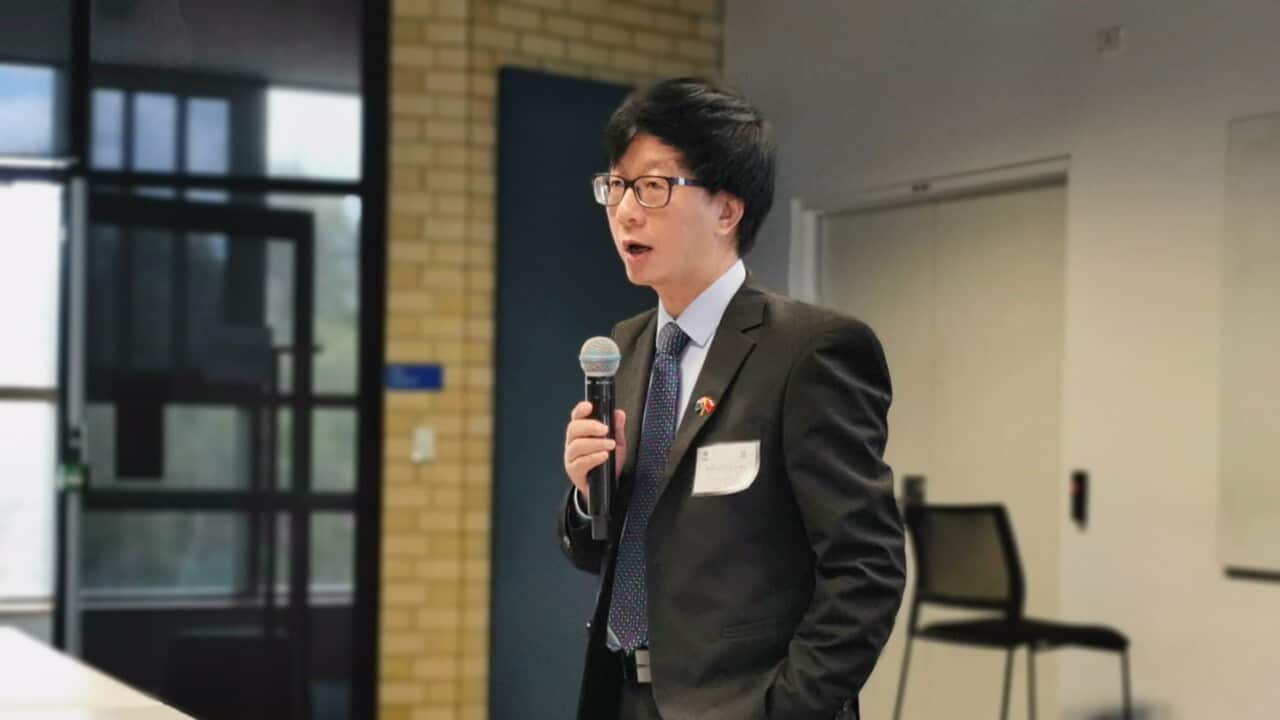 华东师范大学澳大利亚研究中心主任陈弘博士在墨尔本一场学术交流活动上发言。
