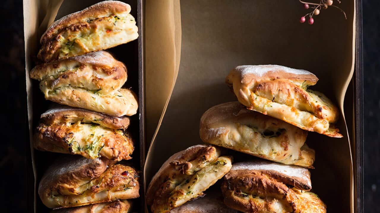 Zucchini, chilli & gruyère buns