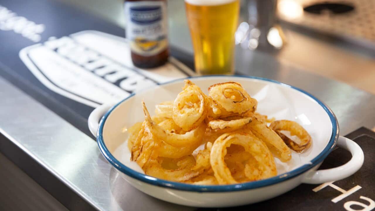 Beer battered salt and vinegar onion rings