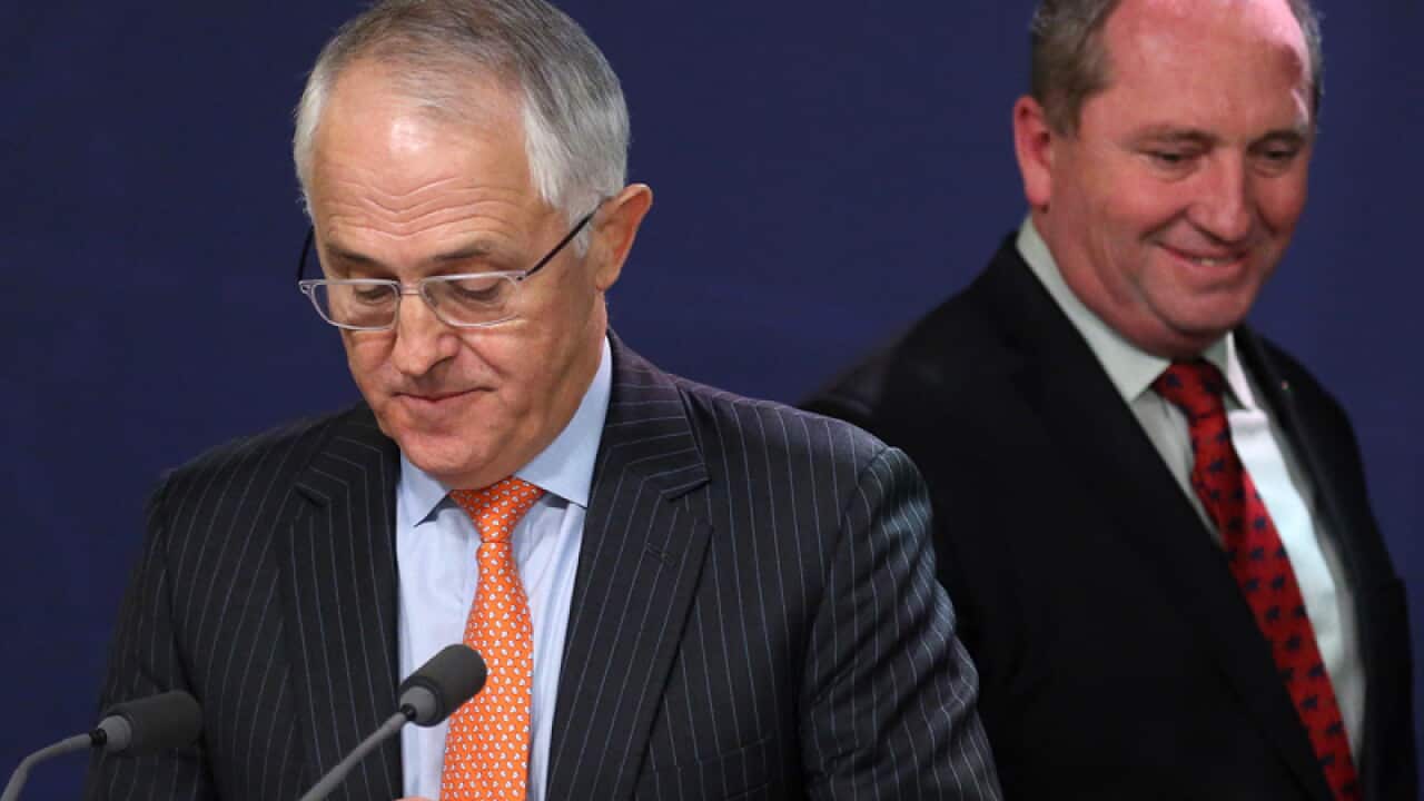 Malcolm Turnbull (L) and Barnaby Joyce