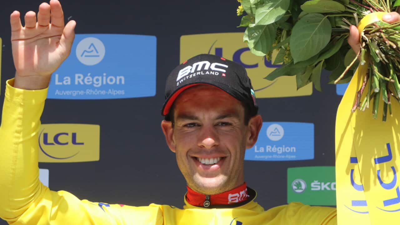 Richie Porte celebrates