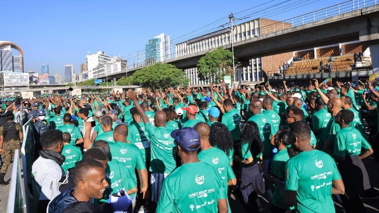 A crowd awaits to participate in the 21st edition of the Great Ethiopian Run, in the city of Addis Ababa, Ethiopia, on November 20, 2022.jpg