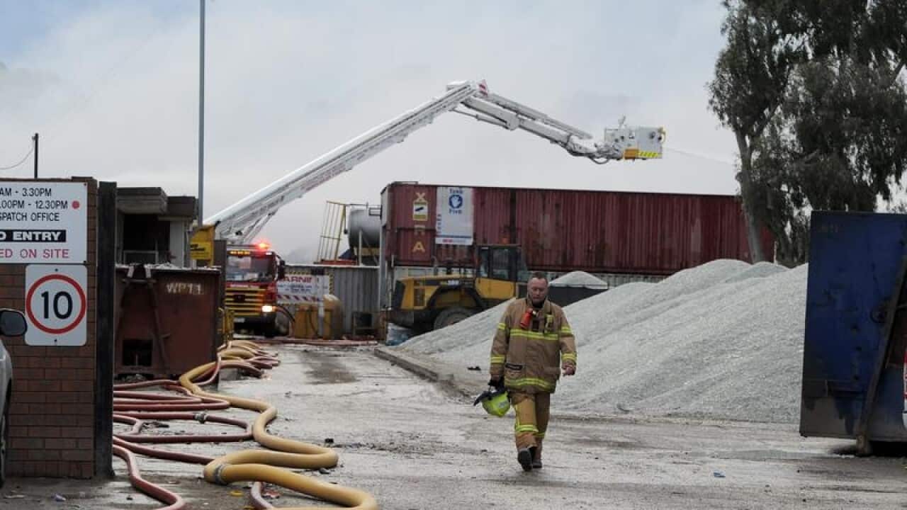 Fire at a recycling centre in Melbourne