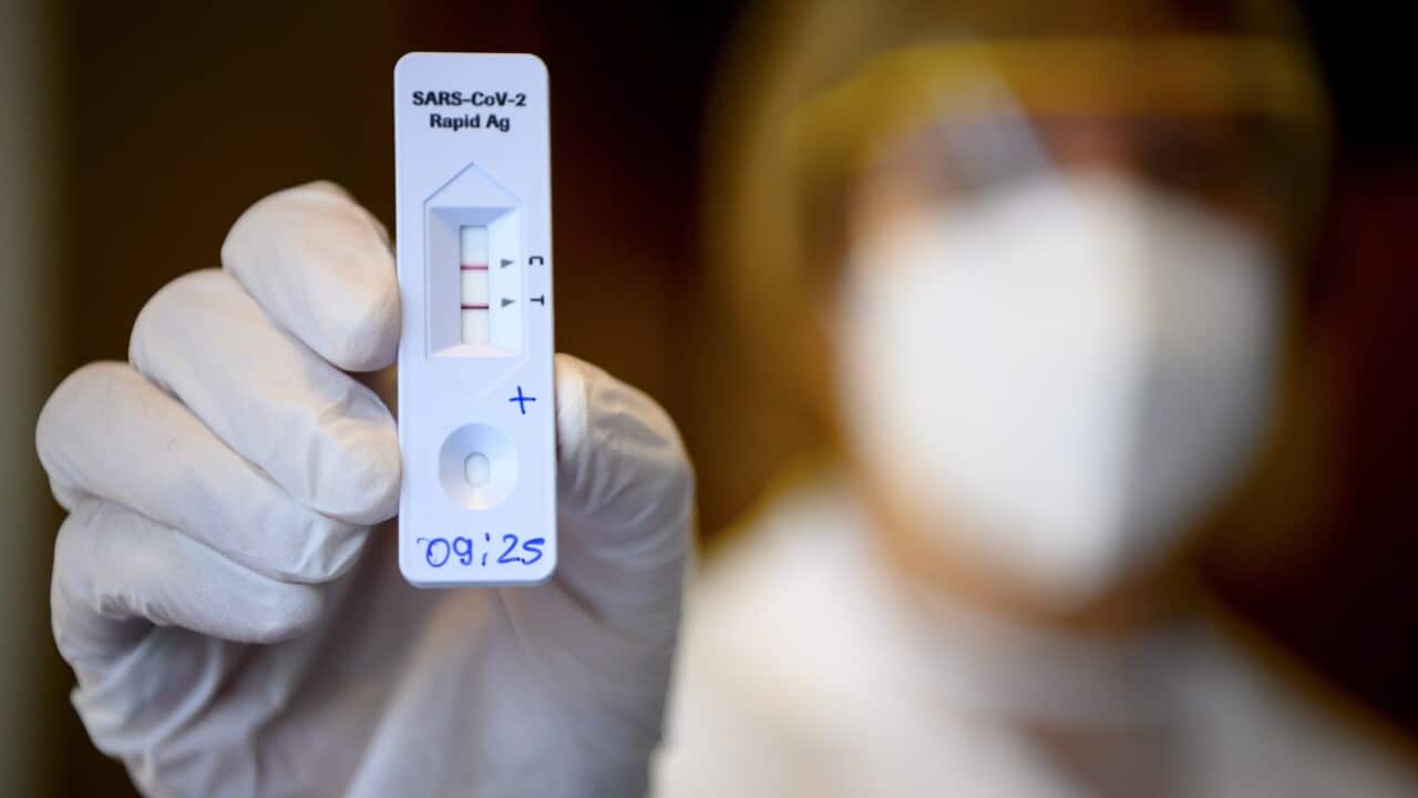 A positive result from a Rapid Antigen Test