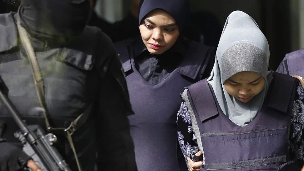 Indonesian Siti Aisyah leaves her court hearing on January 29.