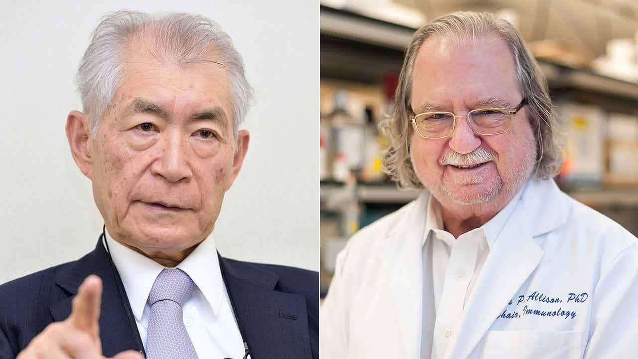 American James P. Allison, right, shares this year's Nobel Prize in Physiology or Medicine with immunologist Tasuku Honjo.