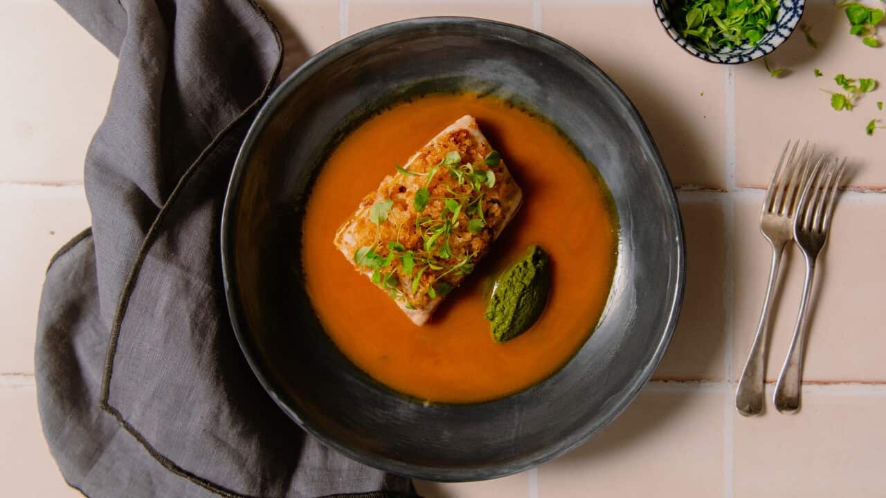 Roast tamarind glazed kingfish & masala sauce