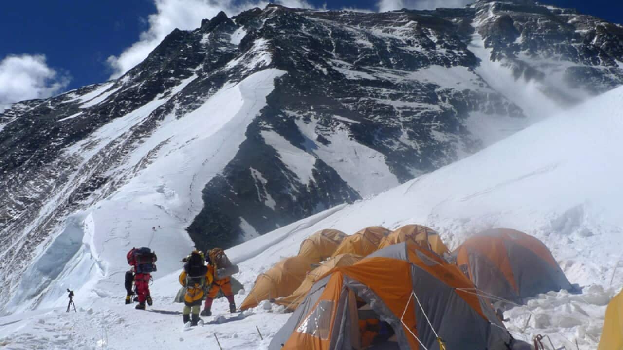 Climbers and guides at Mt Everest Nepal