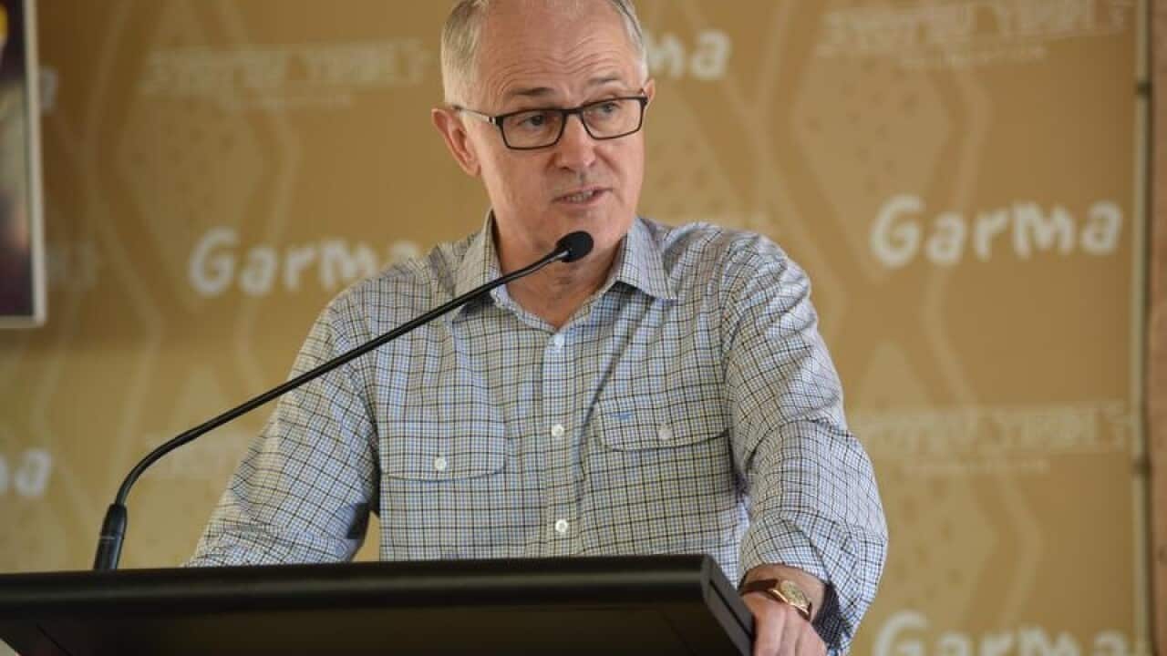 Malcolm Turnbull delivers a speech at the 2017 Garma Festival.