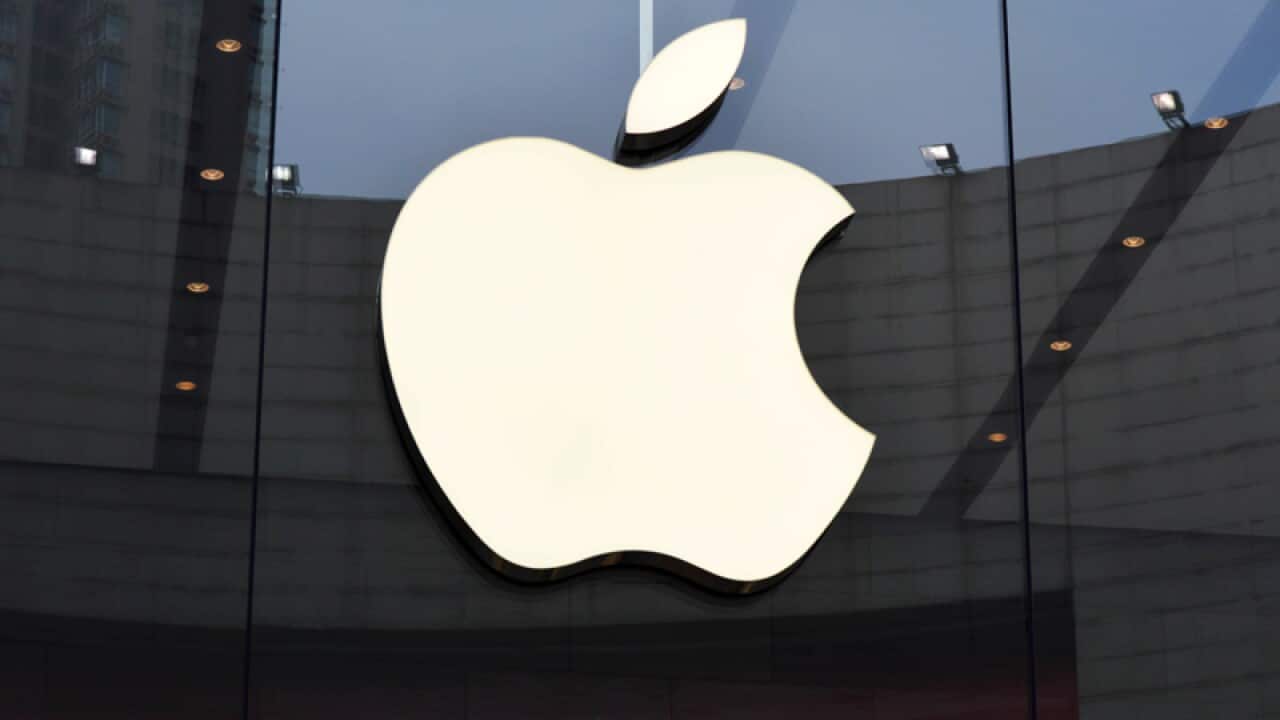 The logo of Apple Inc. is pictured at an Apple Store