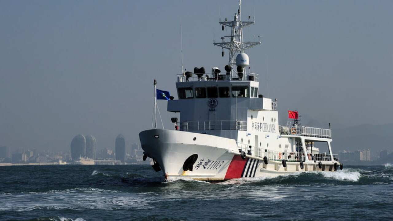 Rescue vessels take part in a drill jointly conducted by the Ministry of Transport's Nanhai Rescue Bureau