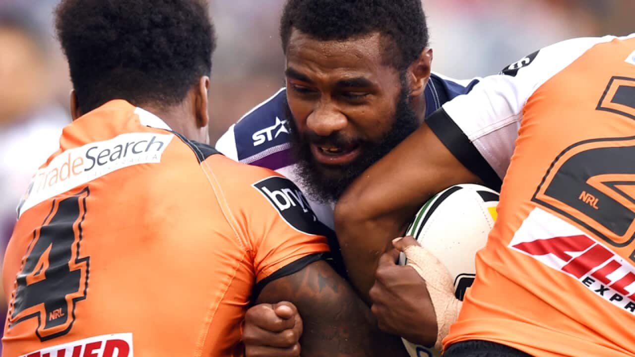 Marika Koroibete (C) of the Storm