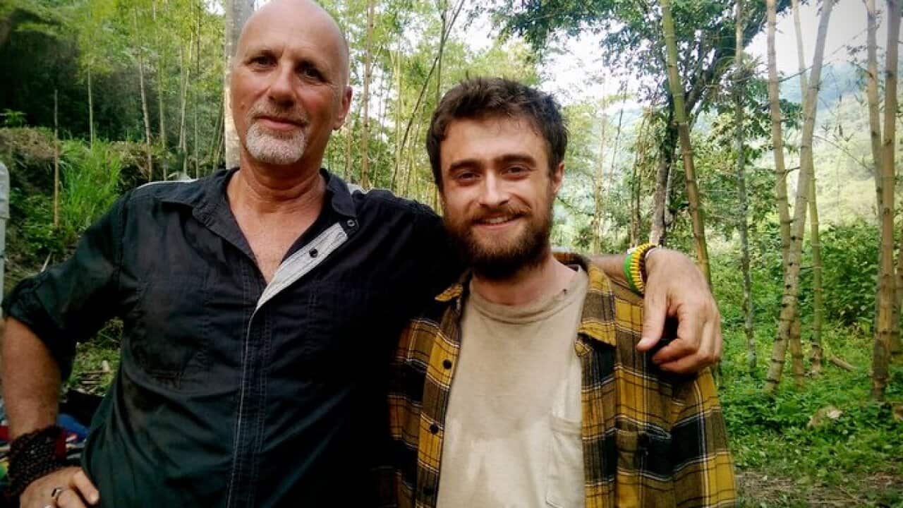 Yossi Ghinsberg with Daniel Radcliffe