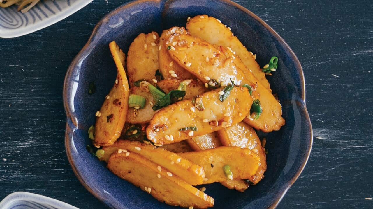 Stir-fried fish cake (eomuk bokkeum)