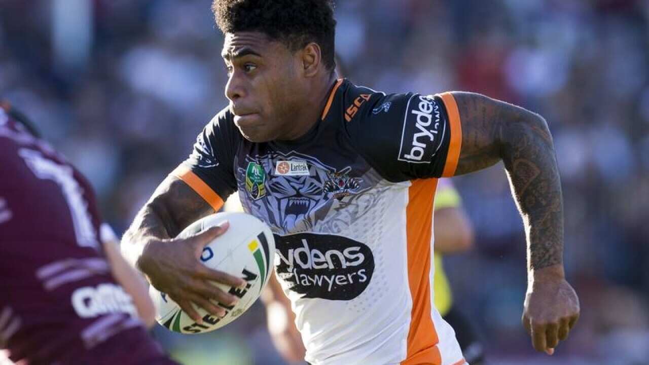Kevin Naiqama in action for the West Tigers