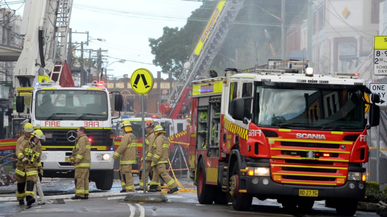 The scene of an explosion in Rozelle.