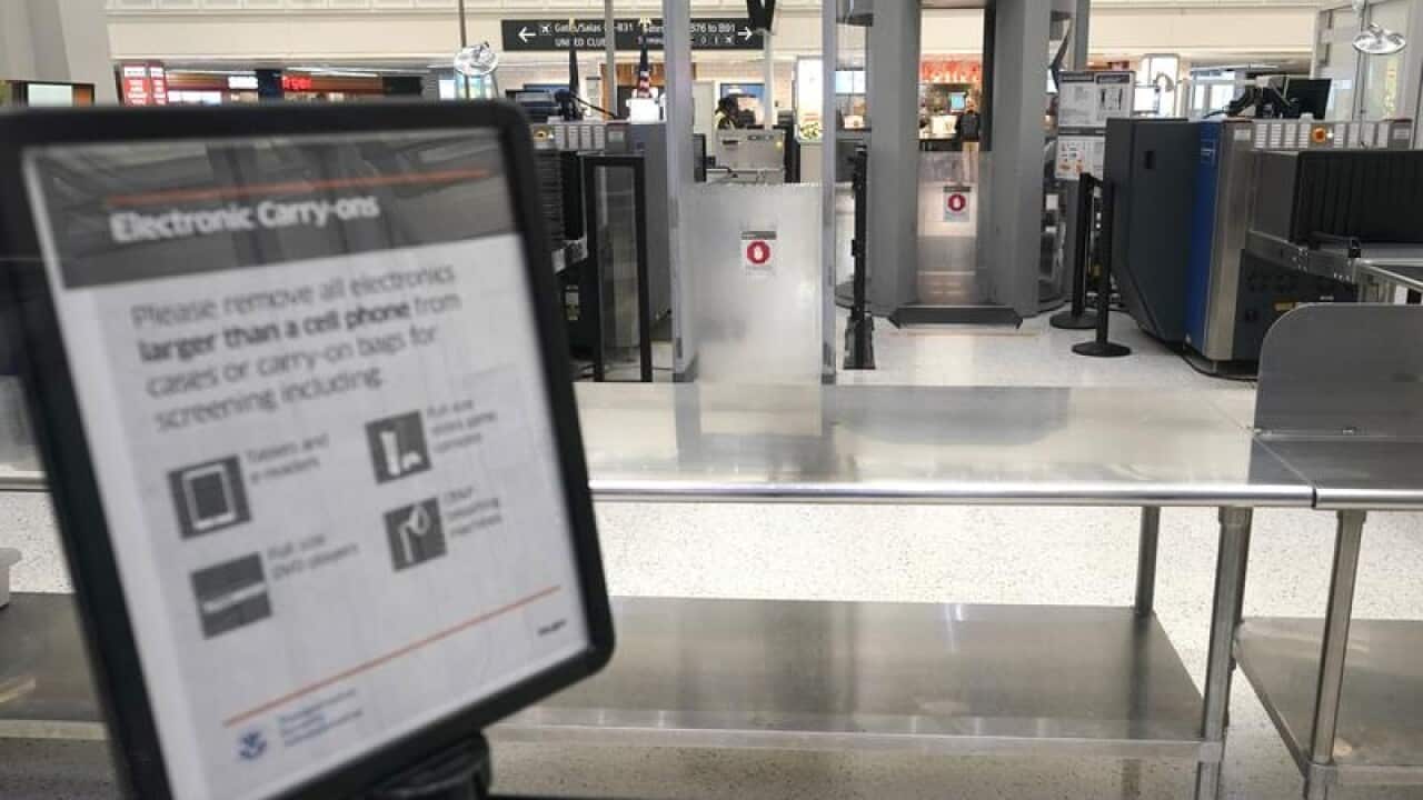 A closed security checkpoint at Houston airport amid the partial US government shutdown.