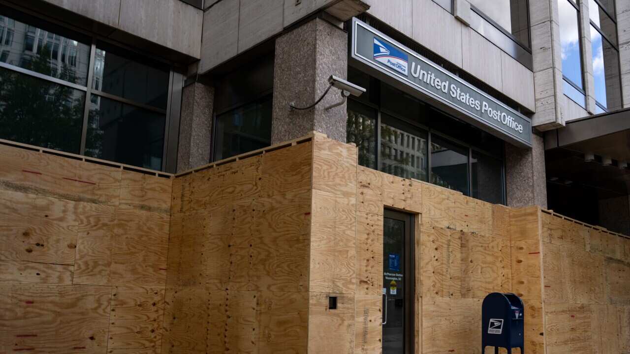 Boards on the storefront of a building