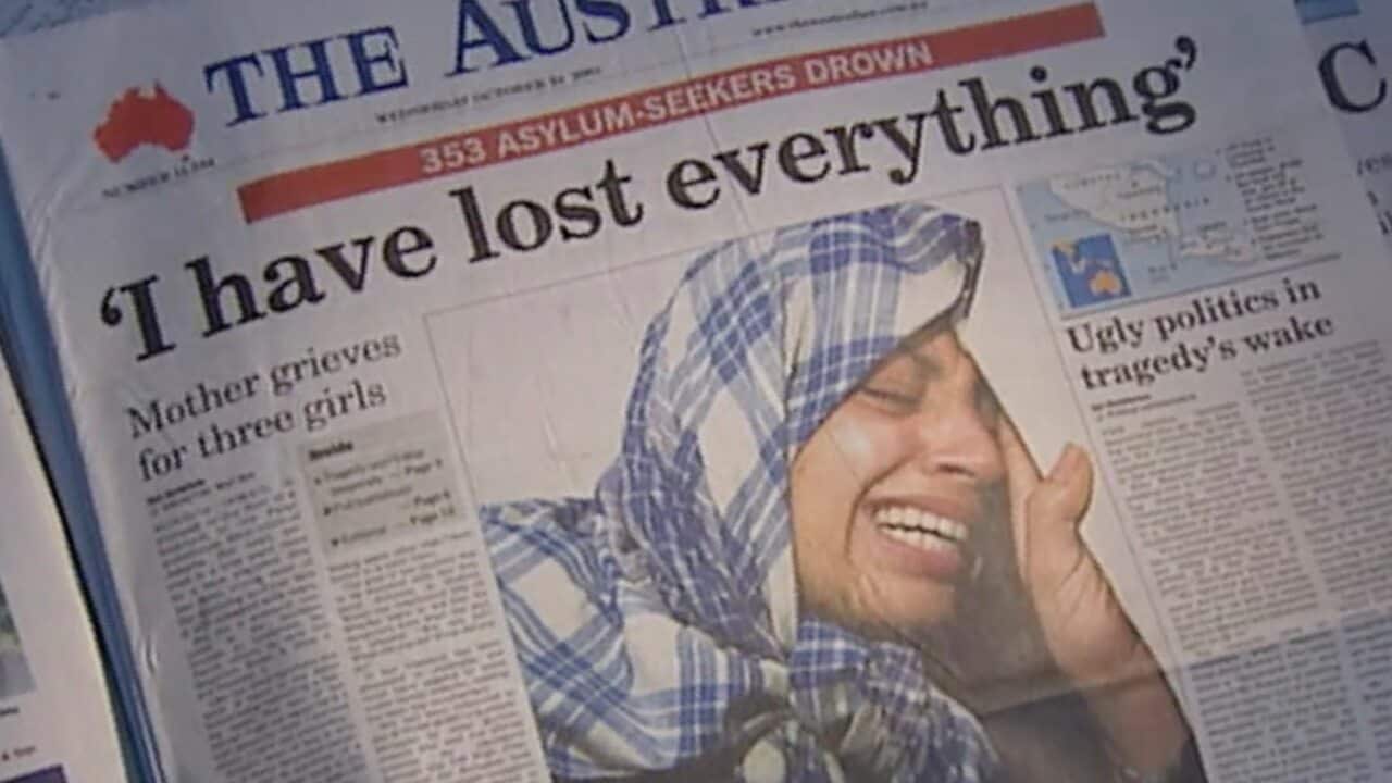 Front page of The Australian from October 2001