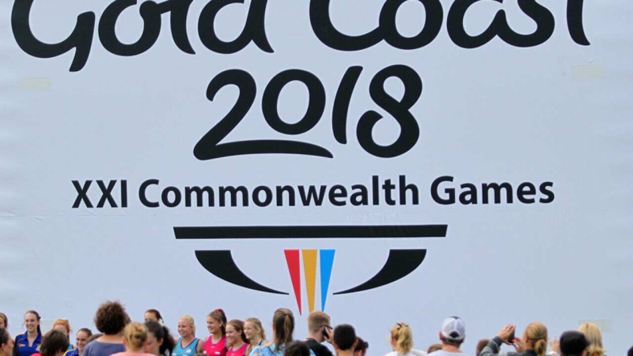A sign for the upcoming Commonwealth Games on the Gold Coast