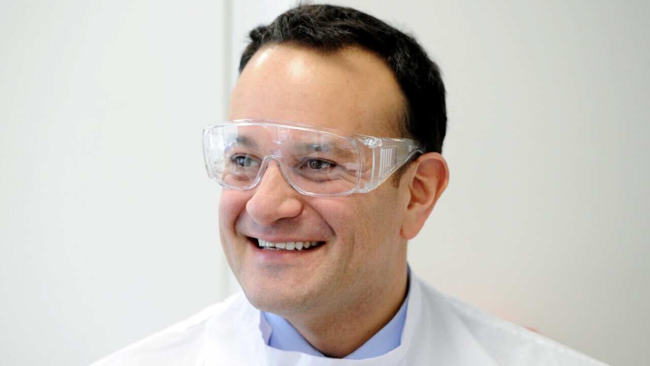 Irish Prime Minister Leo Varadkar visiting the National Virus Reference Laboratory in Dublin, Ireland, 18 March, 2020.