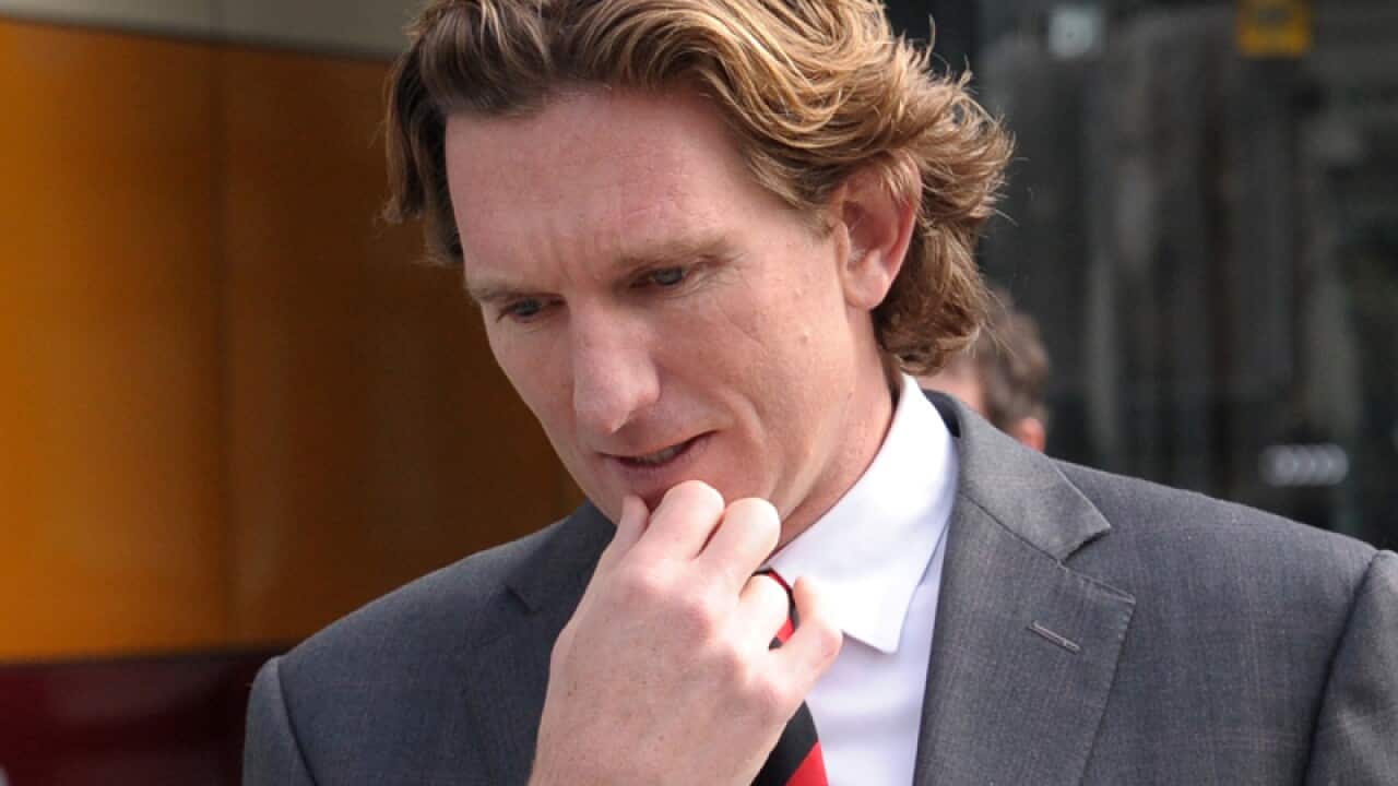 James Hird leaves the federal court.