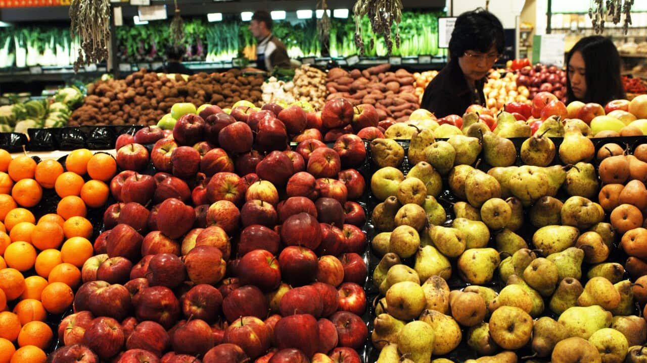A selection of organically grown fruit and vegetables from Macro Wholefoods Market in Crows Nest, Sydney, Monday, July 17, 2006. (AAP Image/Dean Lewins)