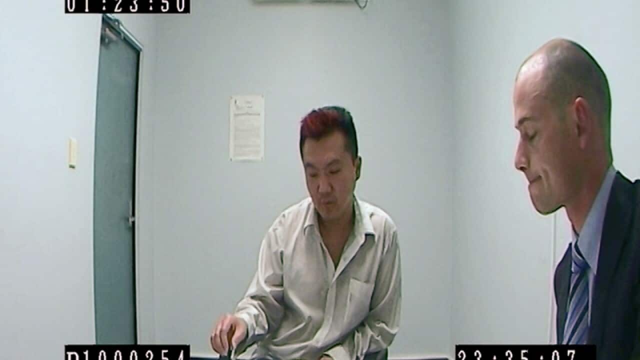 Roger Dean during a police interview