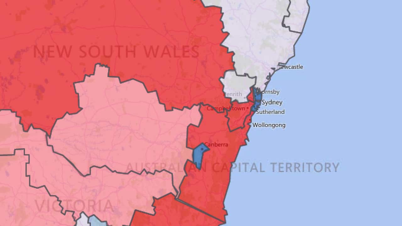 Map showing prevalence of diabetes in Australia