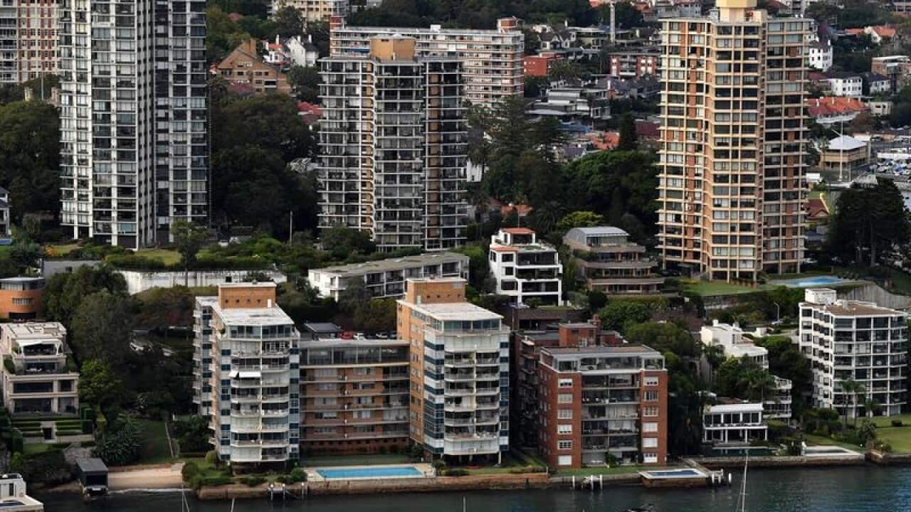 Waterfront properties in Darling Point, Sydney.