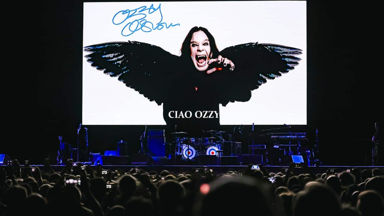 Milan, screening in memory of Ozzy Osbourne, Black Sabbath singer who died at the age of 76, before The Who concert at the Parco della Musica