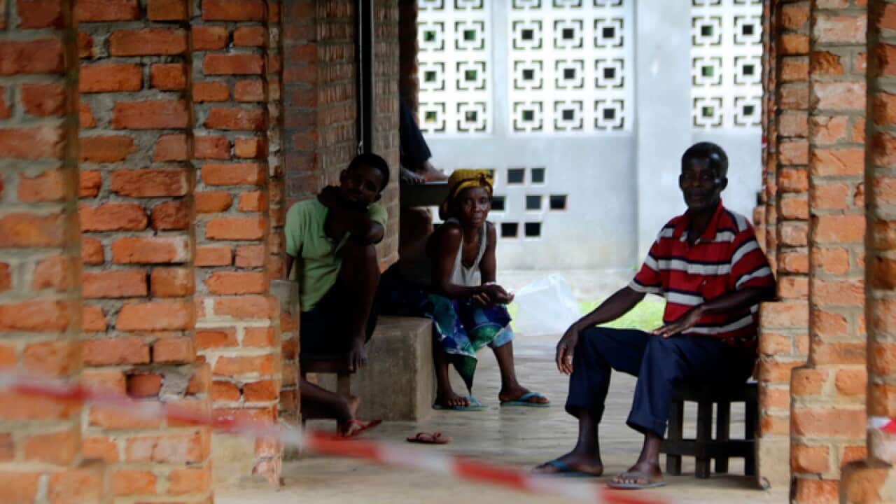 People suspected of having the Ebola virus at a Bikoro treatment centre (AAP)