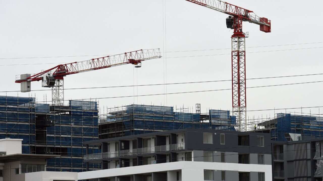 A new apartment complex under construction