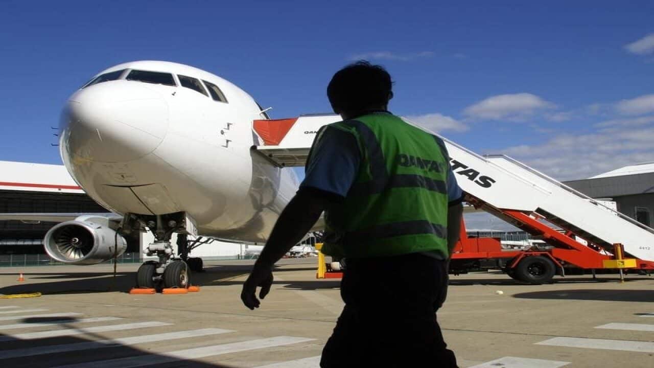 A maintenance worker at Sydney Airport