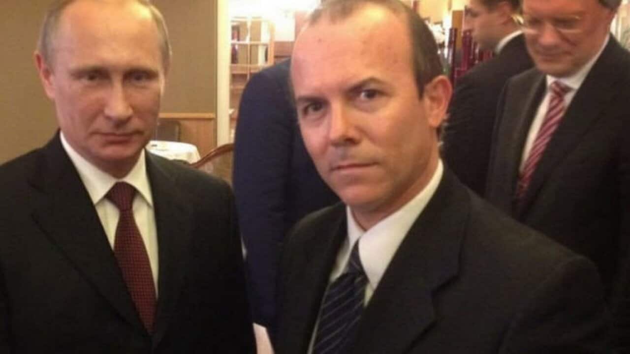 Vladimir Putin and Gianluca Savoini