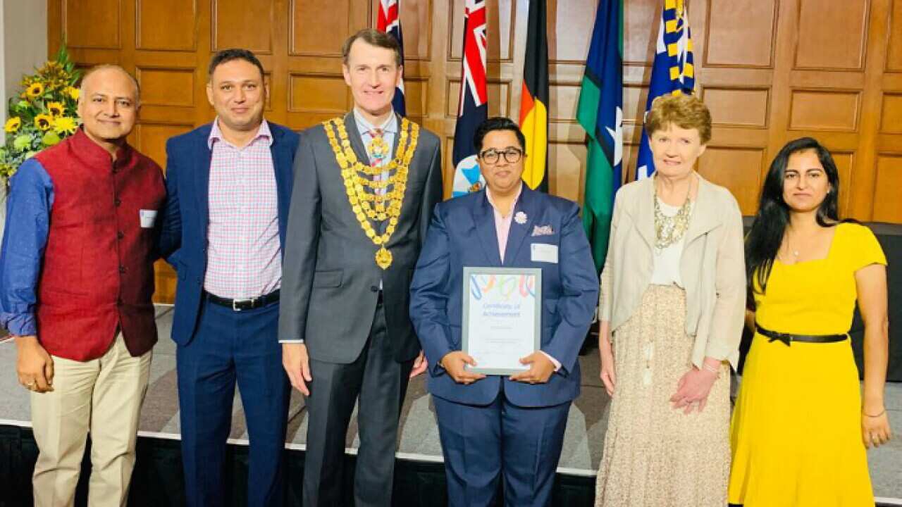 Prerna Pahwa with Lord Mayor Cr. Graham Quirk