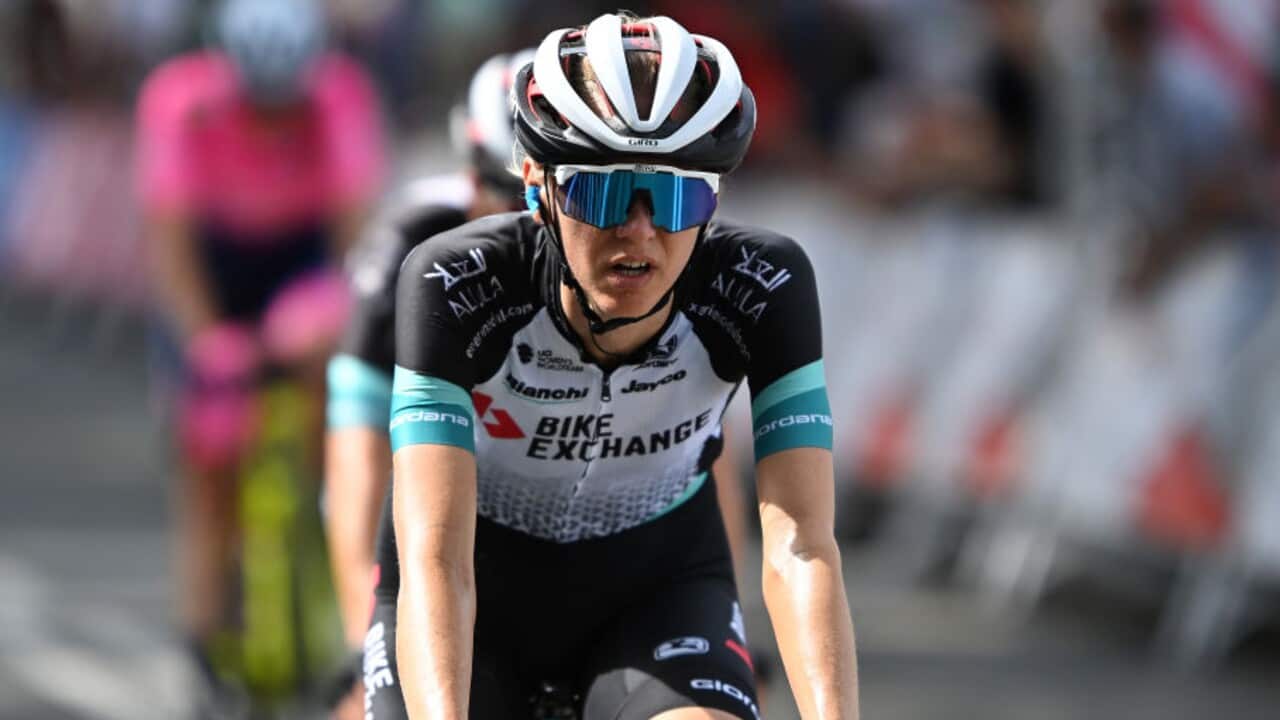 Lucy Kennedy in action for Team BikeExchange