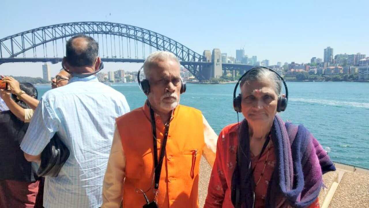 Vijayan and Mohana near Sydney Harbor Bridge