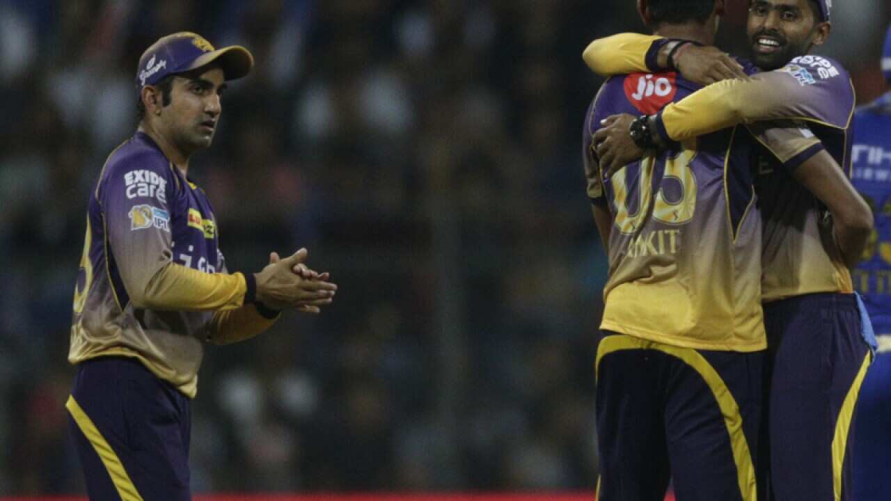 Kolkata Knight Riders players celebrate
