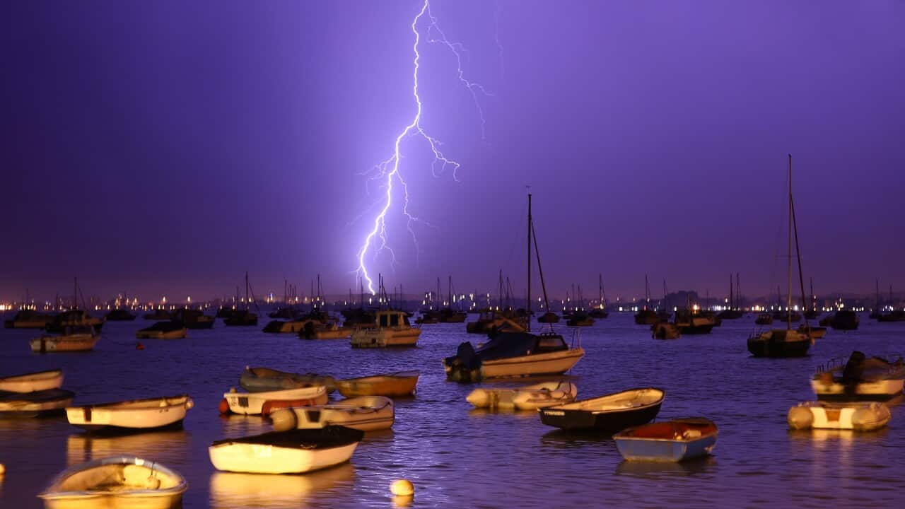 A Thunderstorm over a harbour