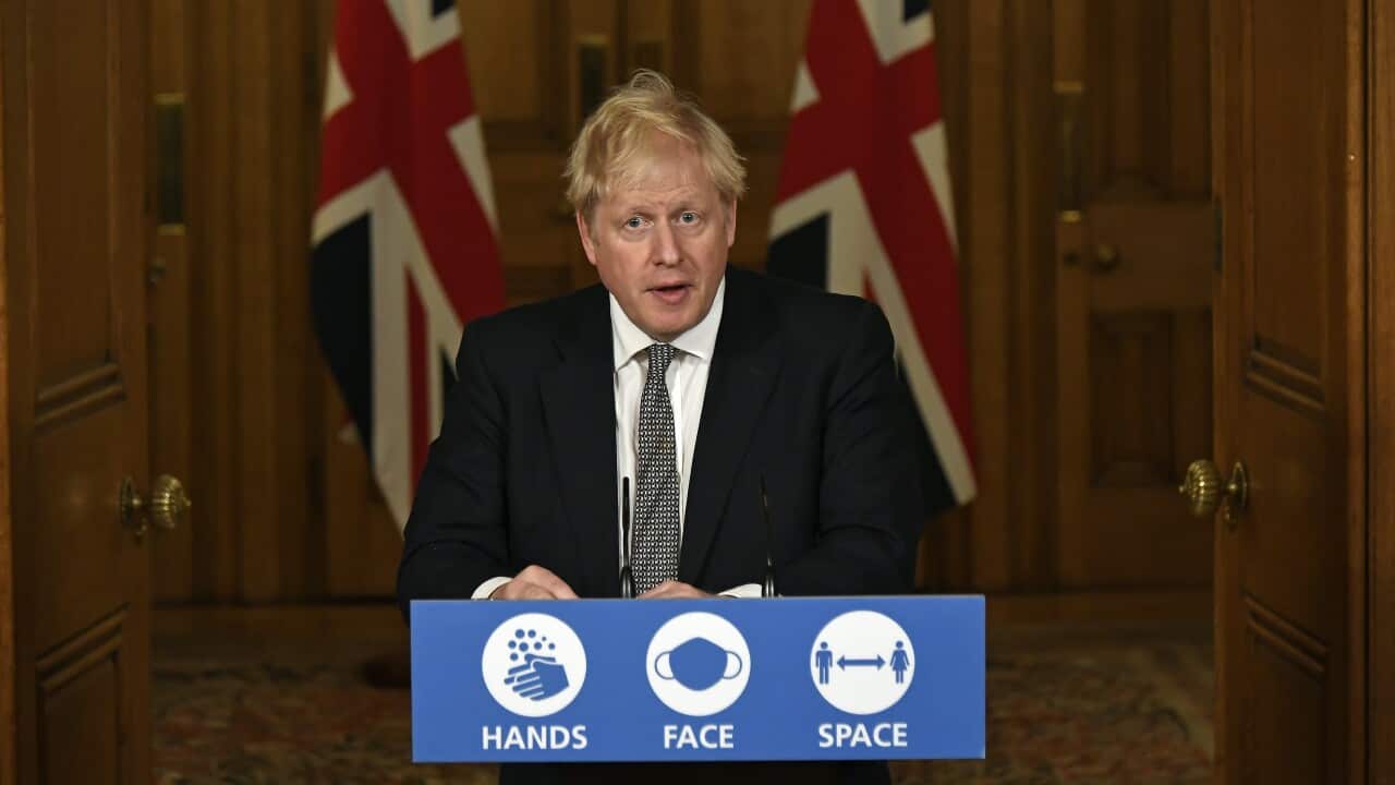 Prime Minister Boris Johnson during a media briefing in Downing Street, London, on coronavirus (COVID-19).. Picture date: Saturday October 31, 2020. See PA story HEALTH Coronavirus. Photo credit should read: Alberto Pezzali/PA Wire