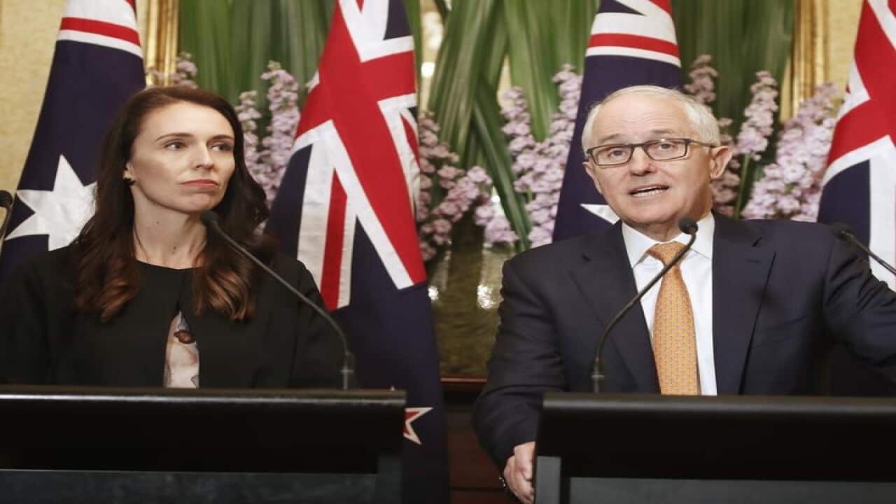 Malcolm Turnbull gives a press conference with Jacinda Ardern