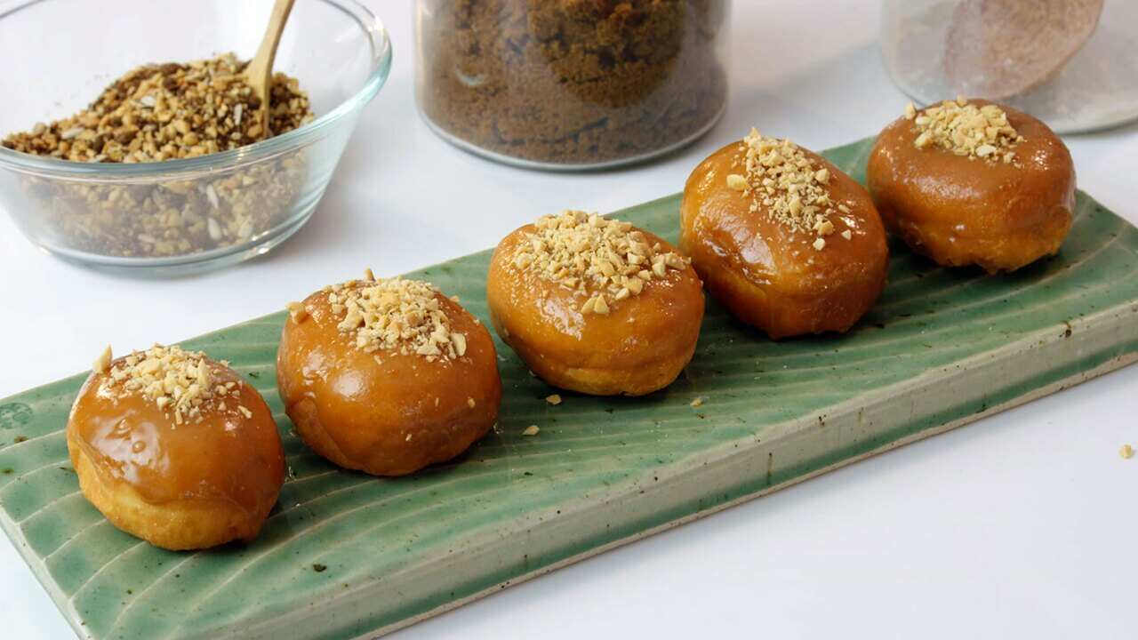 Hotteok salted caramel doughnuts