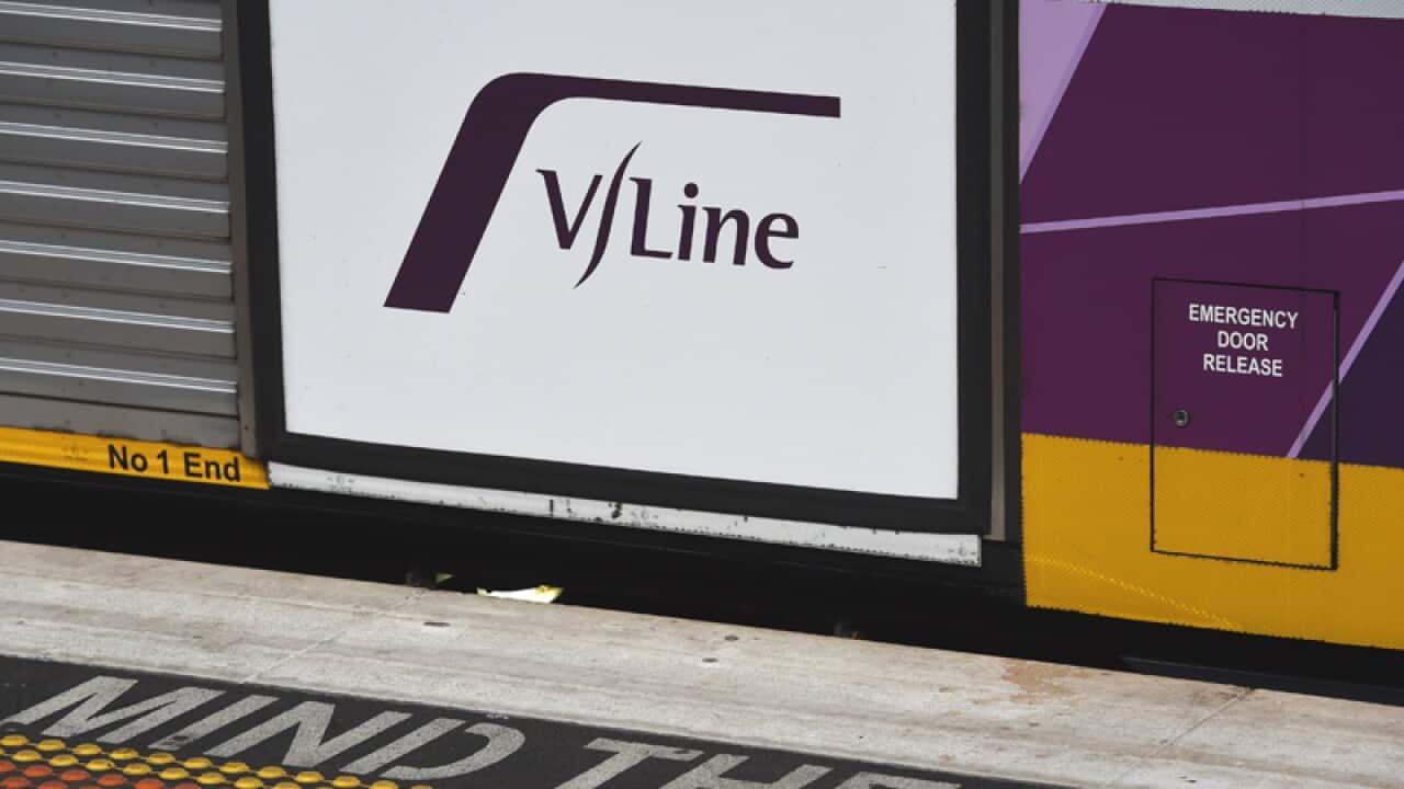 A V/Line train sign
