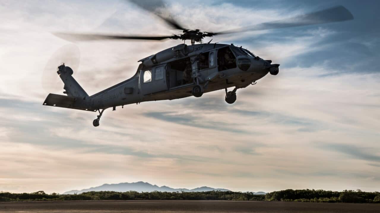 An MH-60S Seahawk with Helicopter Sea Combat Squadron 85 the during Talisman Sabre exercise in July