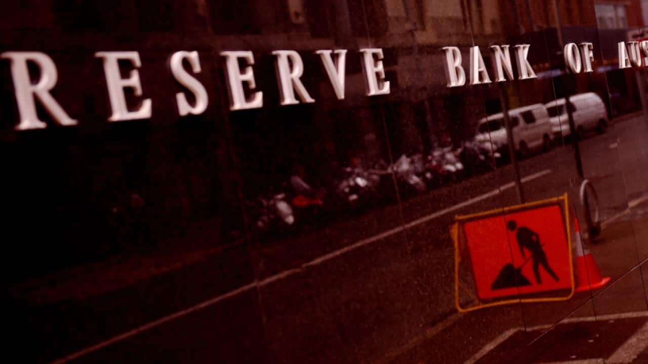A sign outside the Reserve Bank of Australia