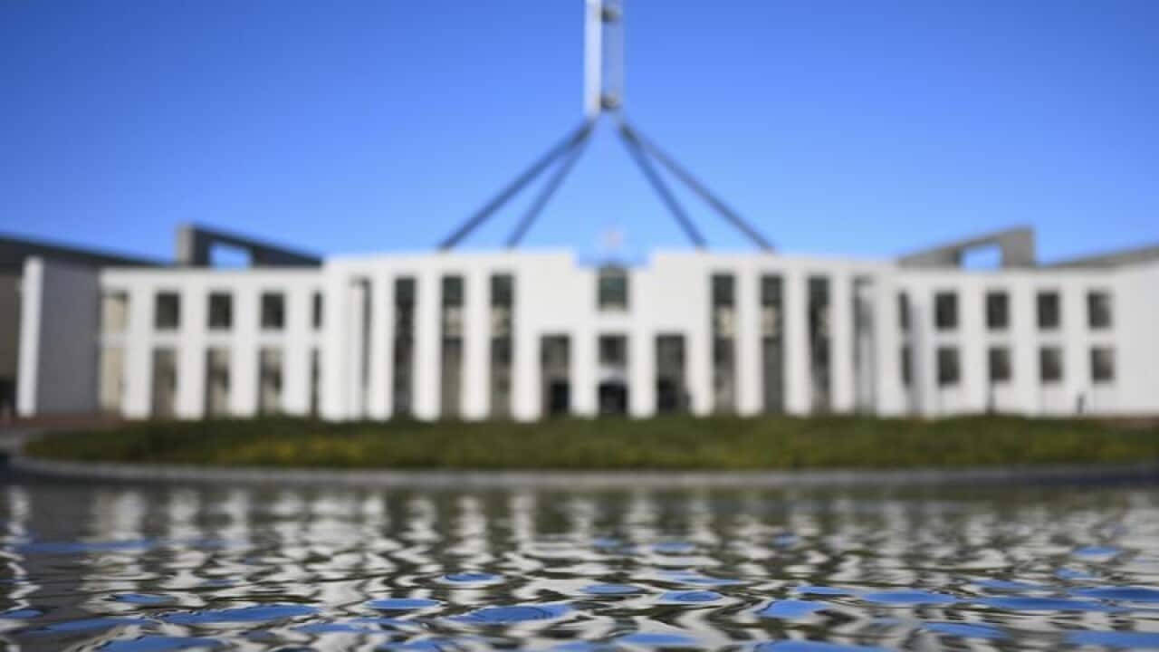 View of parliament house in Canberra