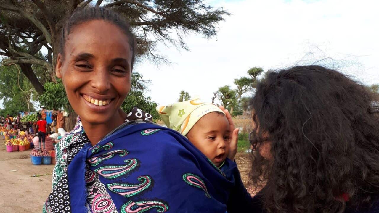 Valentina with Ethiopian mother and child